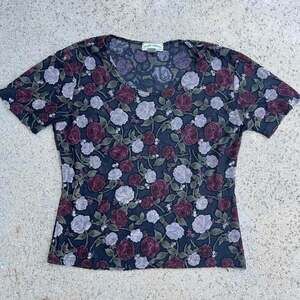 Women's Black and Burgundy Crop-top